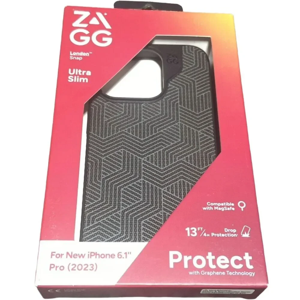 iPhone 15 Pro Case ZAGG London Snap MagSafe Black 6.1